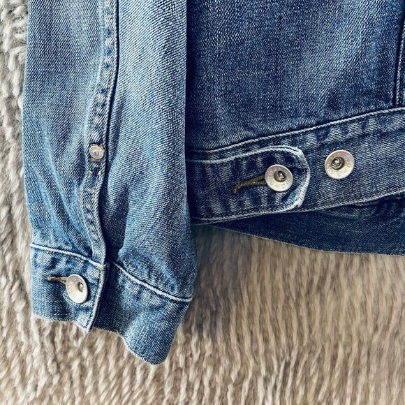 G by Guess Men's Denim Trucker Jacket - Layered Jersey Hood - Flap Pockets - XXL - Picture 7 of 16